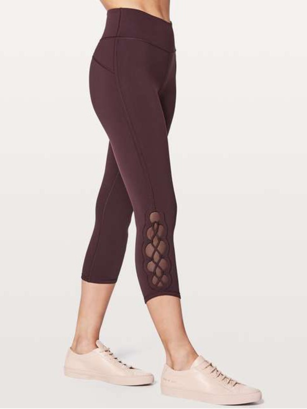 Lululemon Cropped 21” Leggings in Deep Plum